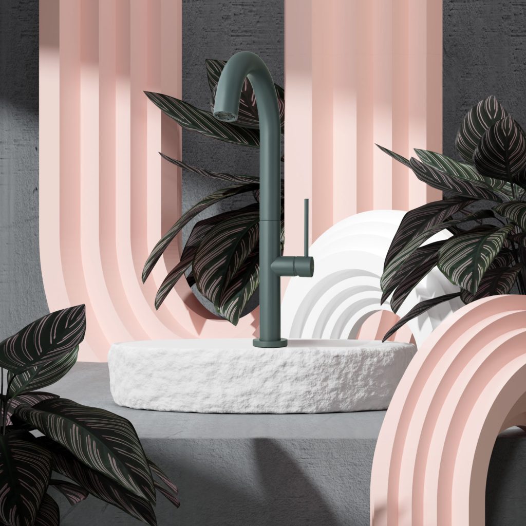 Slim verde Sfondo rosagrigio